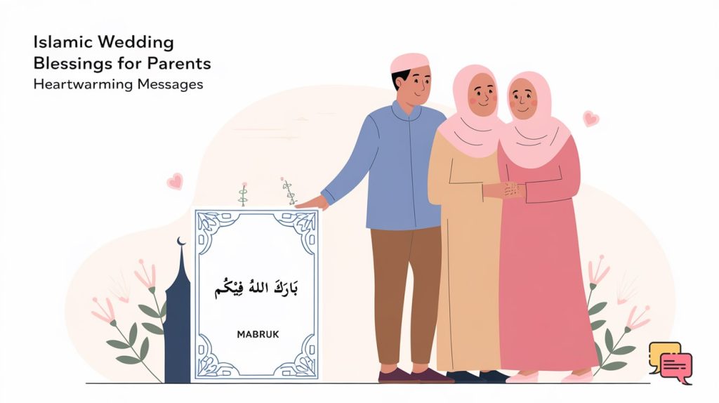 Islamic Wedding Blessings for Parents: Heartwarming messages filled with love, gratitude, and prayers for their support on your wedding day.