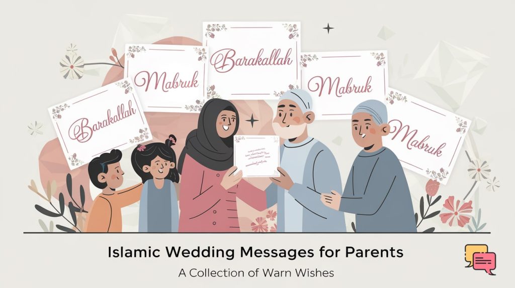 Islamic Wedding Messages for Parents: A collection of warm and heartfelt wishes, showing gratitude and love for their role in your life.